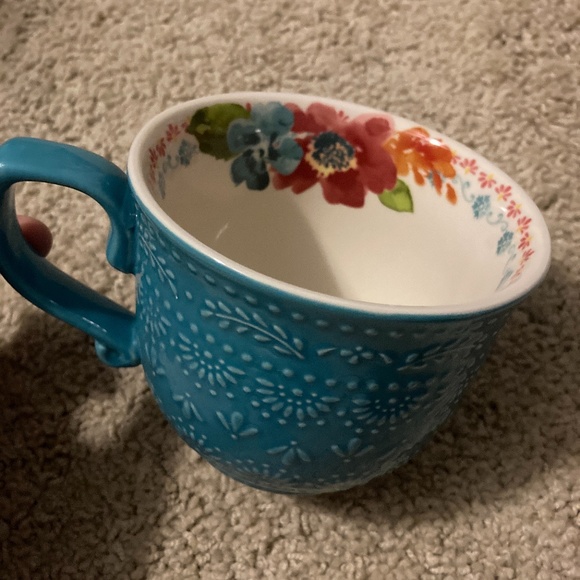 NWOT The Pioneer Woman Hobnail Aqua Blue Large Coffee Mug - Picture 2 of 4